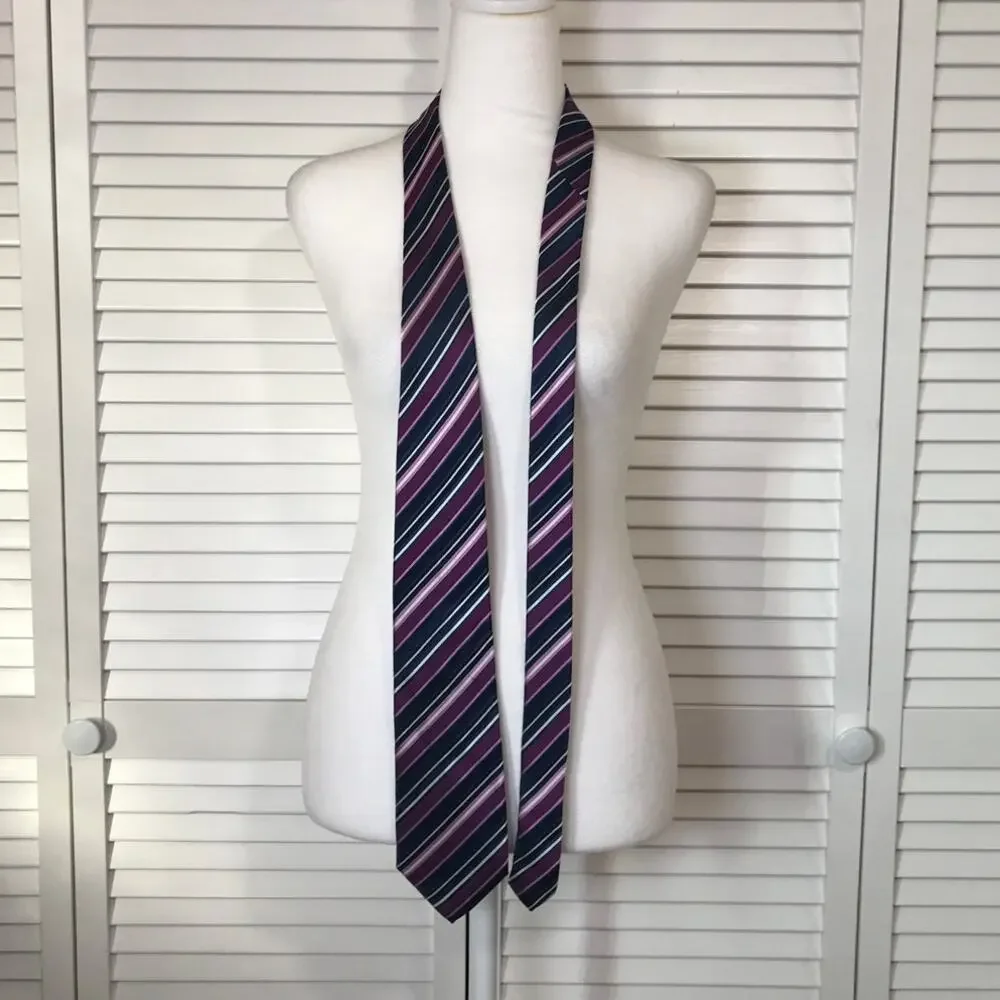Enrico Venture Cravatte Multicolor Silk Striped Wide Long Mens Necktie 61”